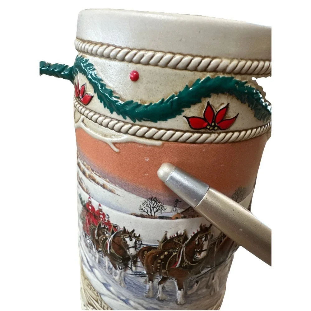 VTG BUDWEISER‎ Anheuser-Busch American Homestead Beer Stein 1996 Holiday